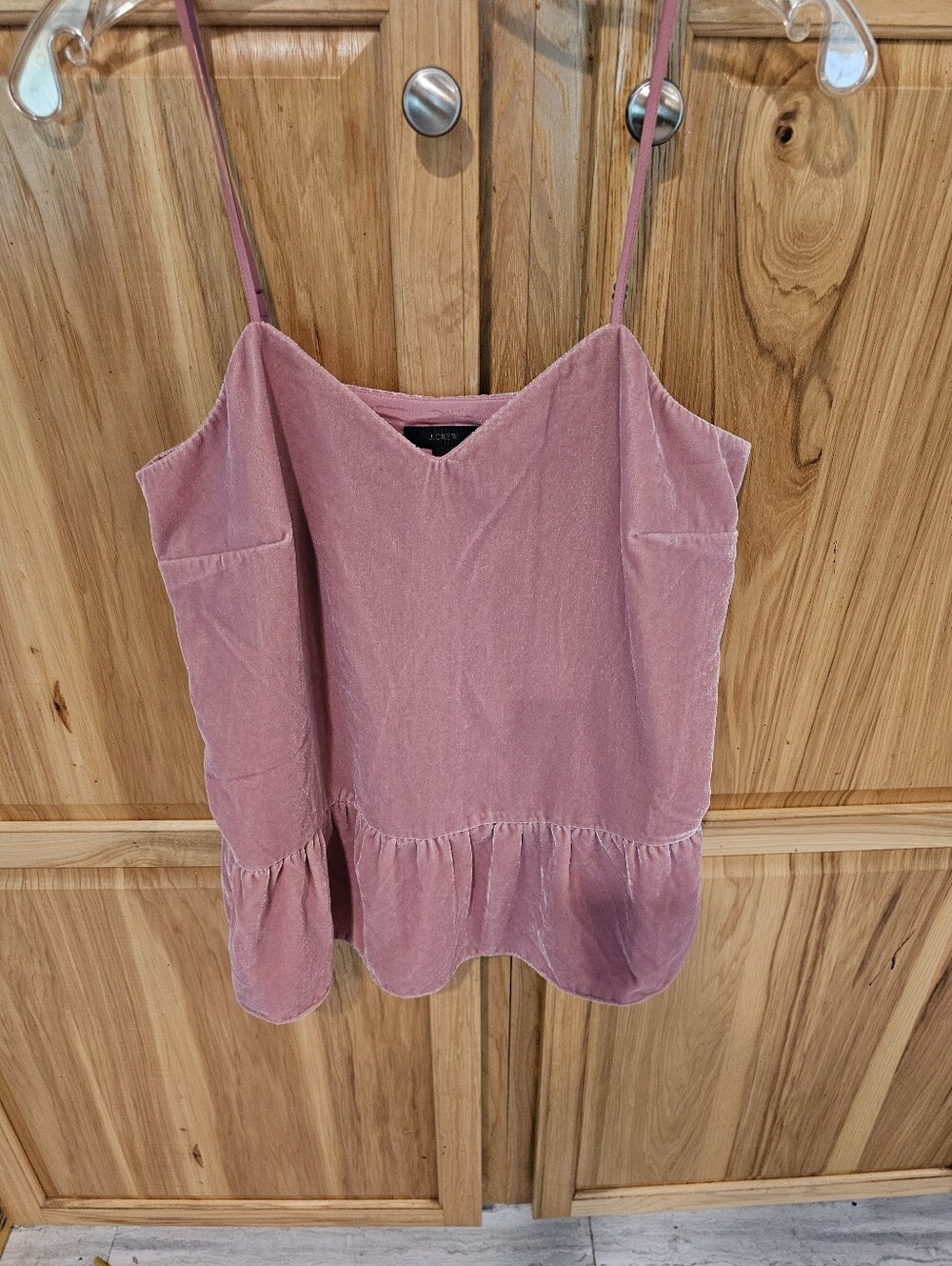 J. Crew Soft Pink Velvet Womens Dressy  Top - Size 4 Tall